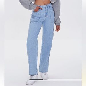 Forever 21 Straight Leg Cargo Jeans